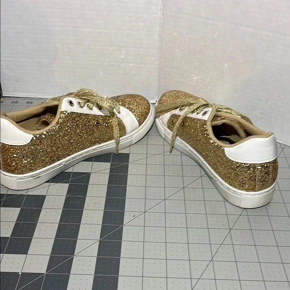Gold Glitter Women's Sneakers - Picture 3 of 9